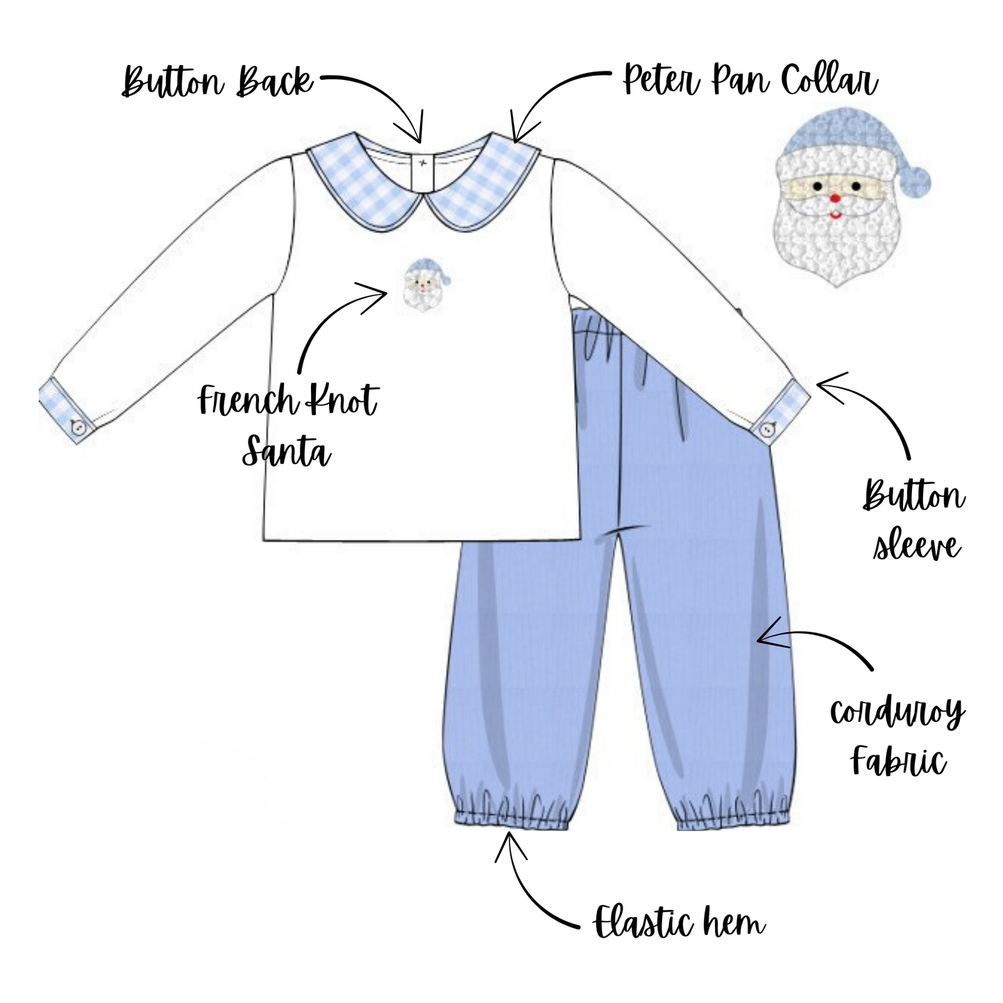 Santa Stitch French Knot Set