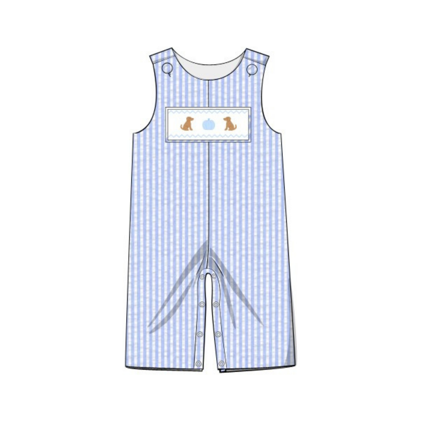 Pumpkin Pup Smocked Longall