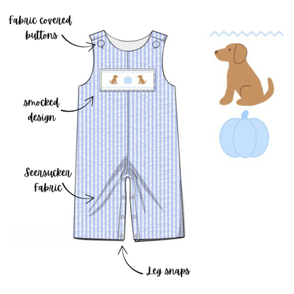 Pumpkin Pup Smocked Longall