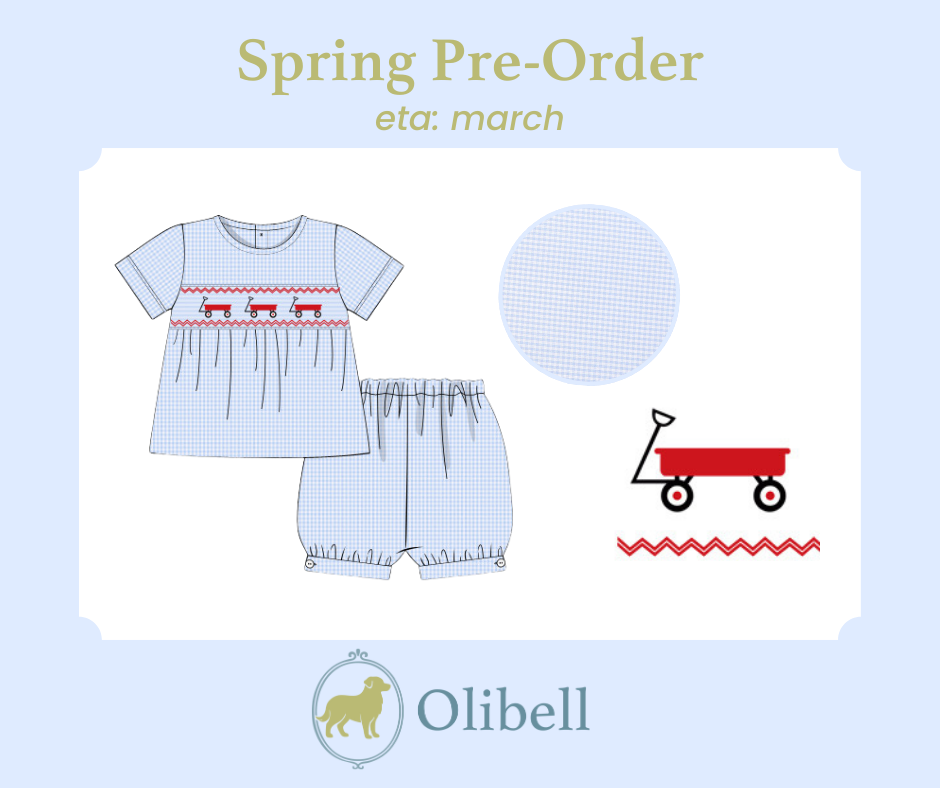 Little Red Wagon Smocked Set