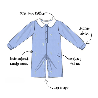 Cozy Cane Corduroy Romper