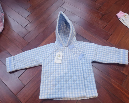 PRE-ORDER: Gingham Quilted Velcro Tab Jacket (ETA: Early November)