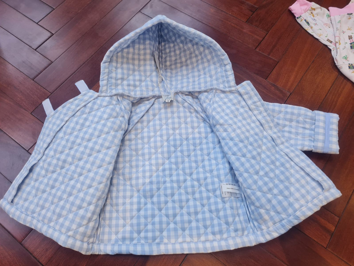 PRE-ORDER: Gingham Quilted Velcro Tab Jacket (ETA: Early November)