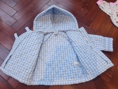 PRE-ORDER: Gingham Quilted Velcro Tab Jacket (ETA: Early November)