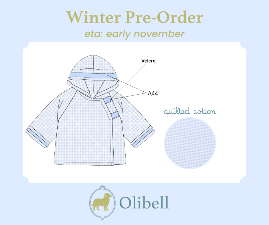 PRE-ORDER: Gingham Quilted Velcro Tab Jacket (ETA: Early November)