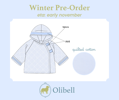 PRE-ORDER: Gingham Quilted Velcro Tab Jacket (ETA: Early November)
