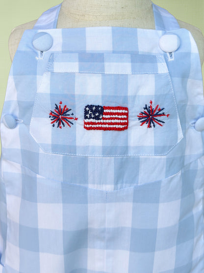 Stars & Stripes French Knot Romper